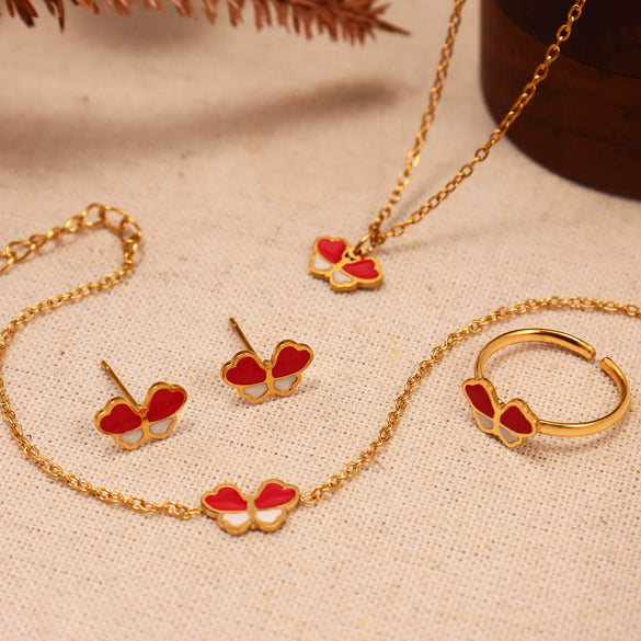 Wholesale Ferris Wheel Pattern Electroplated Stainless Steel And Enamel Glaze Jewelry Set For Children And Women