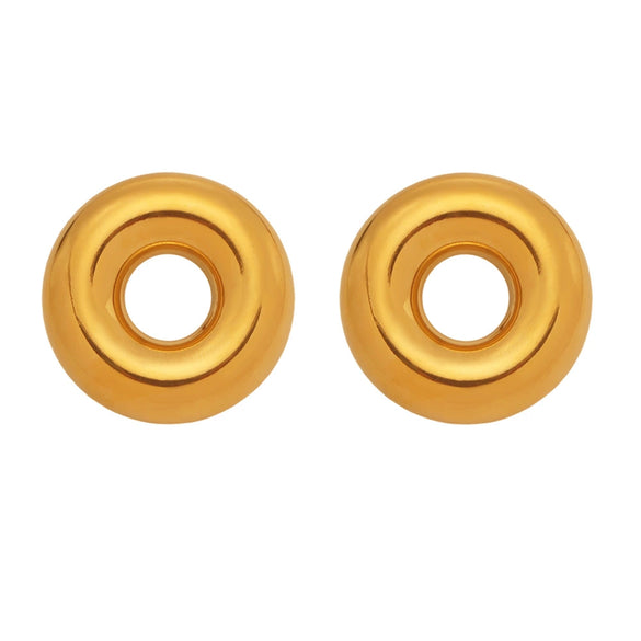 Wholesale Ferris Wheel Stainless Steel Geometric Hollow Circle Earrings 18K Gold Plated For Women