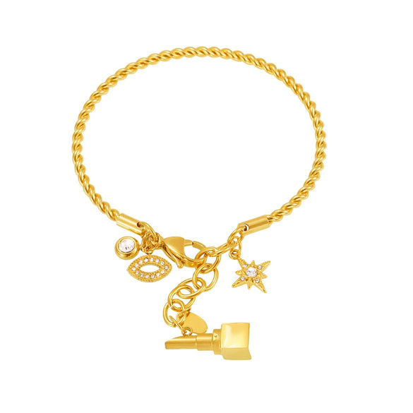 Wholesale Ferris Wheel Star Heart Diamond Pendant Tassel Stainless Steel Goldplated Electroplated Colorpreserving Handmade Diy Bracelet Fashion Geometric Jewelry