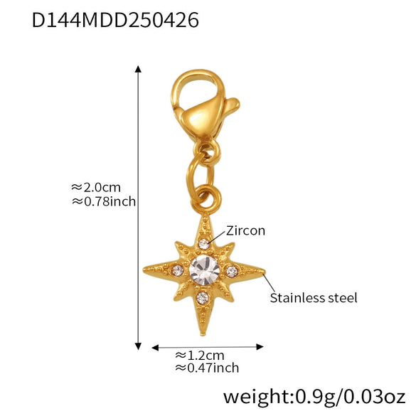 Wholesale Ferris Wheel Star Heart Diamond Pendant Tassel Stainless Steel Goldplated Electroplated Colorpreserving Handmade Diy Bracelet Fashion Geometric Jewelry
