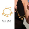 Wholesale Ferris Wheel Strawberry Butterfly Geometric Pendant Bracelet Anklet Stainless Steel Electroplated Women's Jewelry