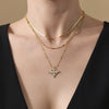 Wholesale Ferris Wheel Zircon Rhombus Flower Stainless Steel Electroplated Jewelry Set For Women