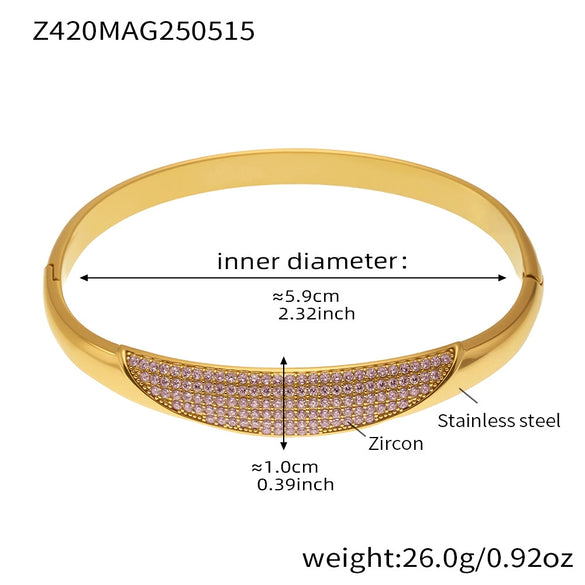 Wholesale Ferris Wheel Zircon Stainless Steel 18K Gold Plated Exquisite Bracelet Jewelry With Geometric Fashion Style