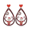 Wholesale Festival Elements Geometric Wood Earrings For Women With Christmas Series Cartoon Designs Like Santa Claus Elk Snowman Dinosaur And Penguin