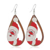 Wholesale Festival Elements Geometric Wood Earrings For Women With Christmas Series Cartoon Designs Like Santa Claus Elk Snowman Dinosaur And Penguin
