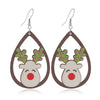 Wholesale Festival Elements Geometric Wood Earrings For Women With Christmas Series Cartoon Designs Like Santa Claus Elk Snowman Dinosaur And Penguin