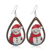 Wholesale Festival Elements Geometric Wood Earrings For Women With Christmas Series Cartoon Designs Like Santa Claus Elk Snowman Dinosaur And Penguin