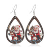 Wholesale Festival Elements Geometric Wood Earrings For Women With Christmas Series Cartoon Designs Like Santa Claus Elk Snowman Dinosaur And Penguin