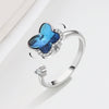Wholesale Fidget Spinner Sterling Silver Ring For Women Rotatable Anxiety Pressure Relief Geometric Electroplated