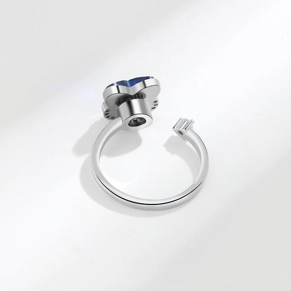 Wholesale Fidget Spinner Sterling Silver Ring For Women Rotatable Anxiety Pressure Relief Geometric Electroplated