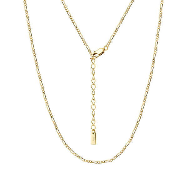 Wholesale Figaro Chain Necklace S925 Sterling Silver Geometric Style Electroplated