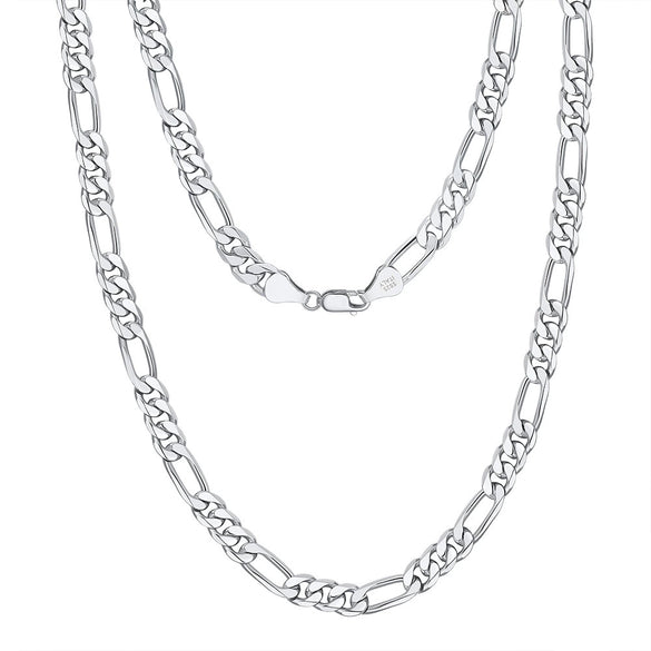 Wholesale Figaro Chain Necklace S925 Sterling Silver Geometric Style Electroplated