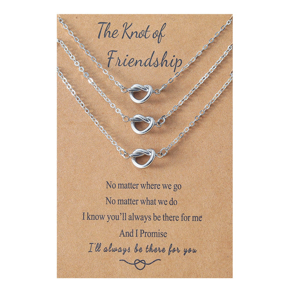 Wholesale Fine Throwing Oil Pressure Heart Shaped Knot Buckle Necklace In Stainless Steel With Polished And Handmade Treatment