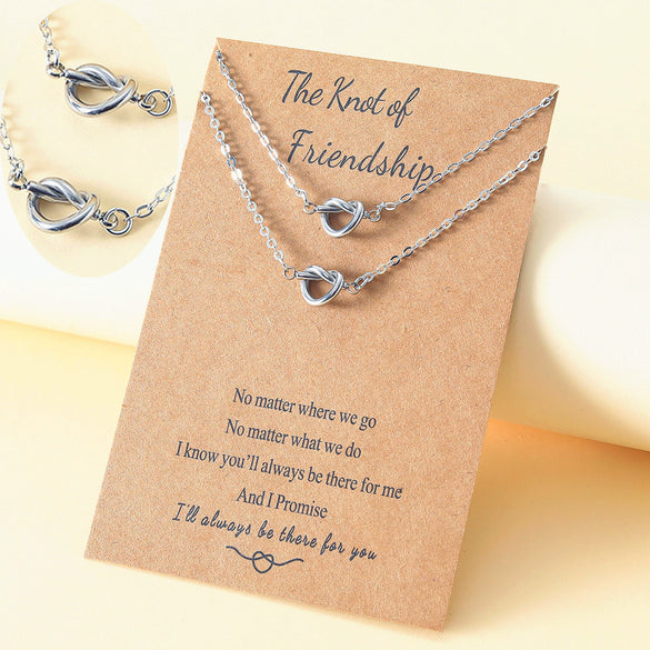 Wholesale Fine Throwing Oil Pressure Heart Shaped Knot Buckle Necklace In Stainless Steel With Polished And Handmade Treatment