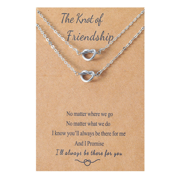 Wholesale Fine Throwing Oil Pressure Heart Shaped Knot Buckle Necklace In Stainless Steel With Polished And Handmade Treatment