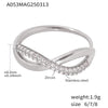 Wholesale Fine Twist Finger Ring In Stainless Steel With Geometric Zircon Cross 18K Real Gold Electroplated For Women