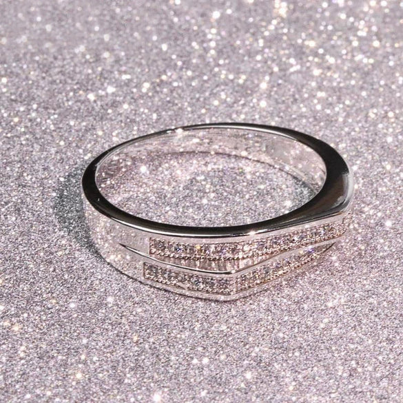 Wholesale Finger Ring Copper Geometric Zirconia Inlay Popular Style For Women