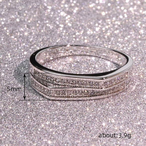 Wholesale Finger Ring Copper Geometric Zirconia Inlay Popular Style For Women