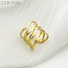 Wholesale Finger Ring Titanium Steel Gold Plated Geometric Open Hollow Design
