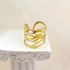 Wholesale Finger Ring Titanium Steel Gold Plated Geometric Open Hollow Design