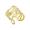 Wholesale Finger Ring Titanium Steel Gold Plated Geometric Open Hollow Design