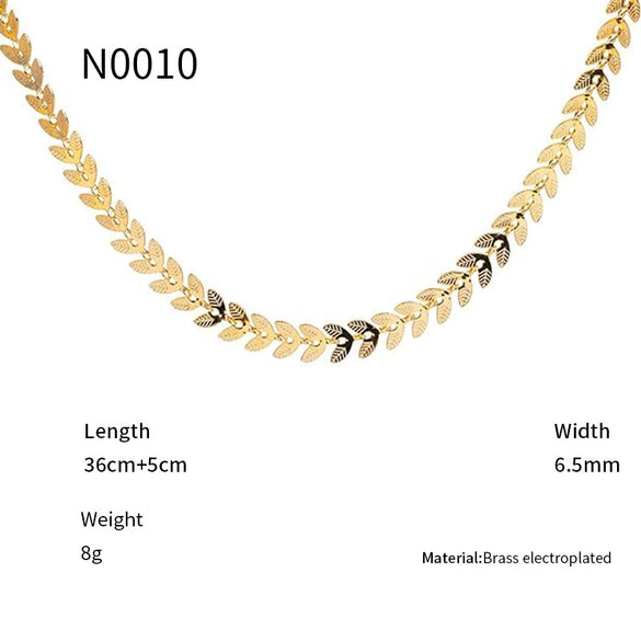 Wholesale Fishbone Animal Zodiac Style Gold Plated Copper Necklace With Electroplating
