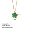 Wholesale Fiveleaf Clover And Flower Design Doublesided Motherofpearl Pendant Titanium Steel Electroplated Clavicle Necklace For Women