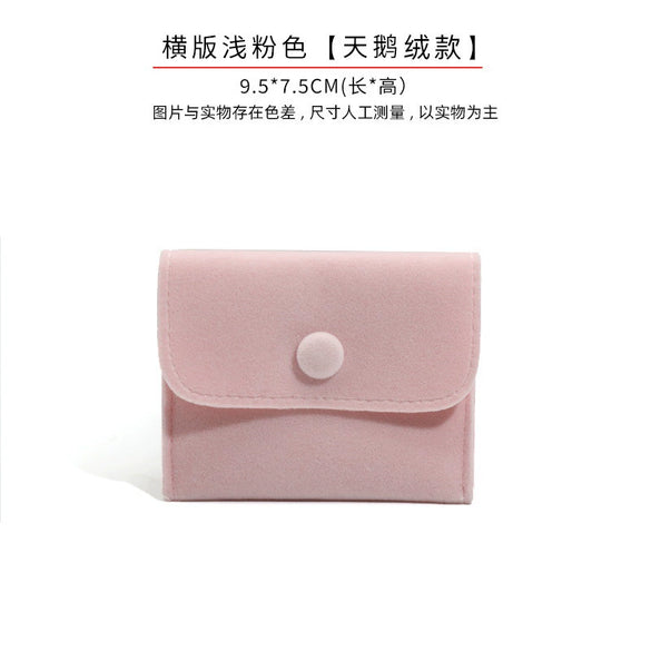 Wholesale Flannel And Velvet Jewelry Storage Bags With Anti Oxidation Buttons And Silk Screen Printing