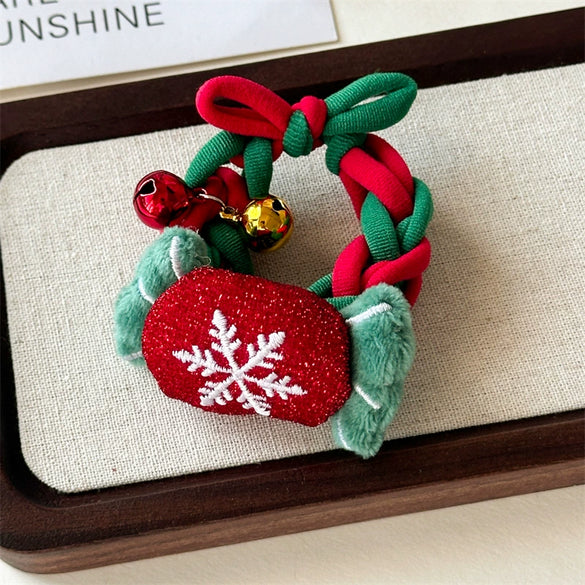 Wholesale Flannel Handmade Christmas Hair Loop Headwear For Women With Elk And Cartoon Elements