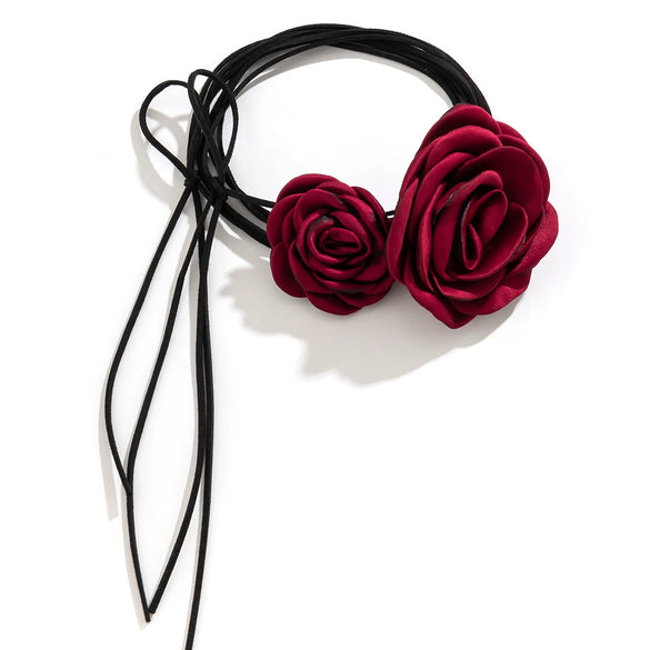 Wholesale Flannel Handmade Flower Choker And Necklace For Women