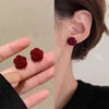Wholesale Flocked Flower Earrings For Women Electroplated Simple Style