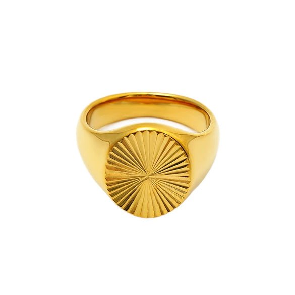 Wholesale Floral Heartshaped Square Geometric Stainless Steel Electroplated Ring For Women And Unisex In Niche And Minimalist Style