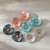 Wholesale Floral Stainless Steel Goldplated Earrings For Women
