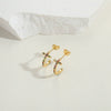 Wholesale Flower Design Copper 14K Gold Plated Zircon Earrings For Women