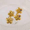 Wholesale Flower Earrings Stainless Steel Five Petal Flower Design Electroplated For Women
