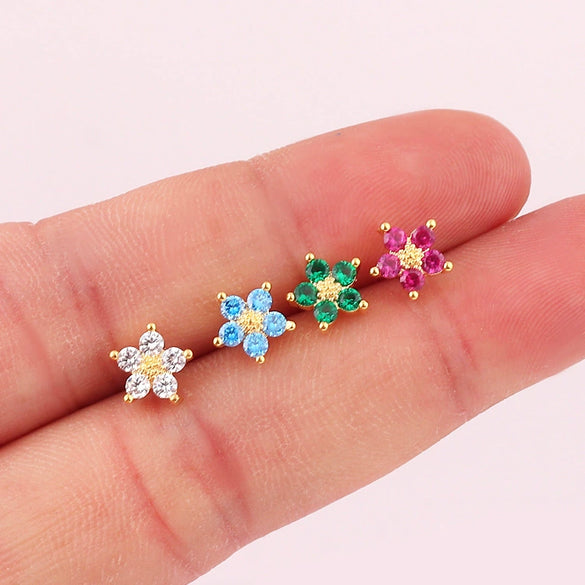Wholesale Flower Gold Plated Electroplated Women's Earrings