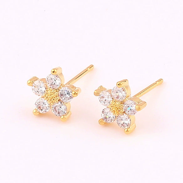 Wholesale Flower Gold Plated Electroplated Women's Earrings