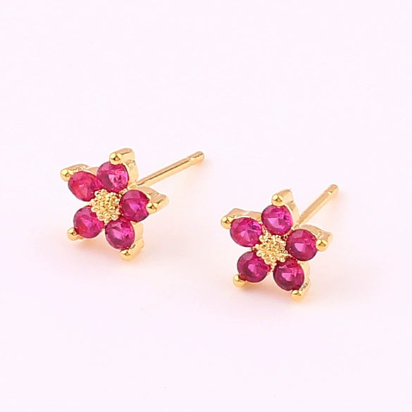 Wholesale Flower Gold Plated Electroplated Women's Earrings