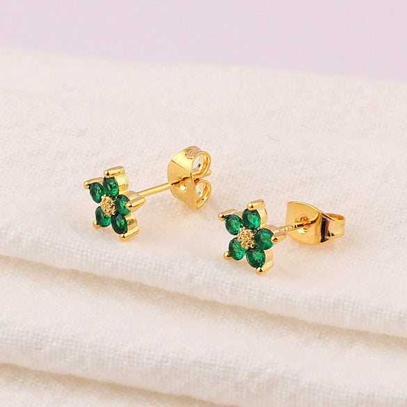 Wholesale Flower Gold Plated Electroplated Women's Earrings