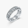 Wholesale Flower Patterned S925 Sterling Silver Inlaid Zircon Women's Retro Ring