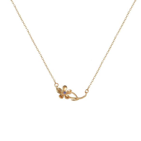 Wholesale Flower Pendant Necklace Copper Gold Plated Decorative Three Dimensional Leaves Design