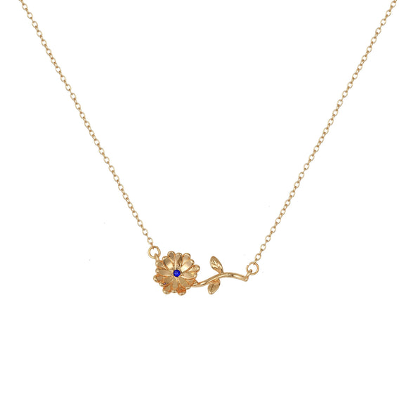 Wholesale Flower Pendant Necklace Copper Gold Plated Decorative Three Dimensional Leaves Design