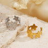 Wholesale Flower Ring Stainless Steel 18K Goldplated Hiphop Style For Women