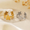 Wholesale Flower Ring Stainless Steel 18K Goldplated Hiphop Style For Women