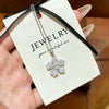Wholesale Flower Shape Zircon Inlaid Copper Pendant Titanium Steel Oshaped Chain Necklace For Women Light Luxury Style