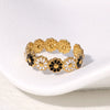 Wholesale Flower Stainless Steel Open Ring With Daisy Design And Electroplating Treatment For Women