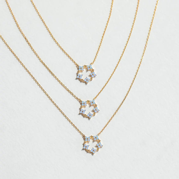 Wholesale Flower Style Brass Plated 18K Gold Color Pendant Necklace For Women