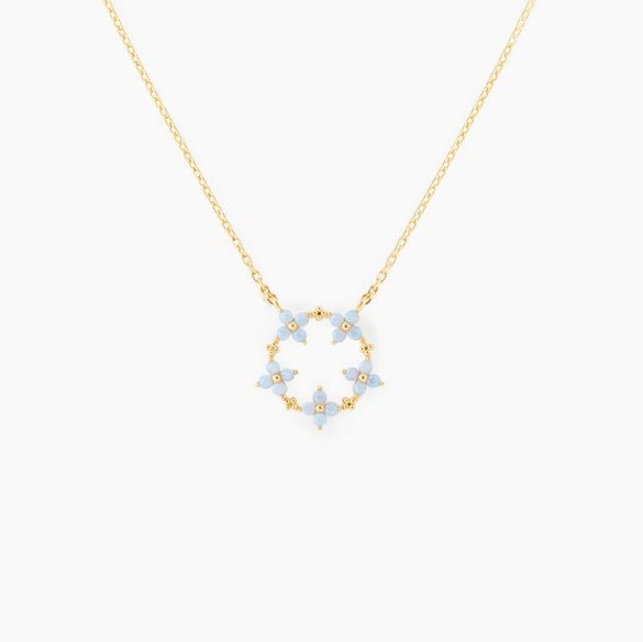 Wholesale Flower Style Brass Plated 18K Gold Color Pendant Necklace For Women