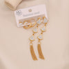Wholesale Flower Tassel Earrings With Water Droplets And Moon Design Stainless Steel Electroplated For Women
