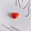 Wholesale Fluffy Flannel Peach Heart Diy Hair Clip Accessories Material In Candy Color With Environmental Protection Treatment